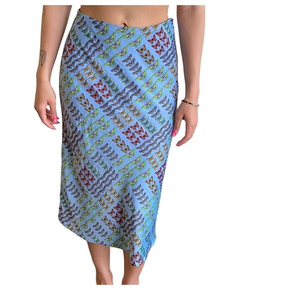 Urban Outfitters Blue Multi Butterfly Print Mini Skirt sz S - Picture 1 of 10